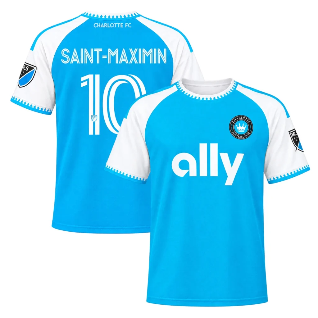 Allan Saint-Maximin Blue Jersey Vibrant Custom Charlotte FC Player 2026