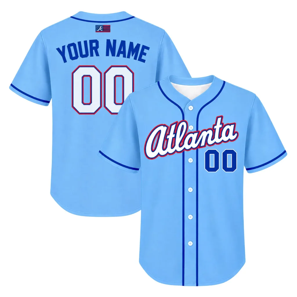 Atlanta Braves Blue Jersey Custom Vibrant Baseball Style