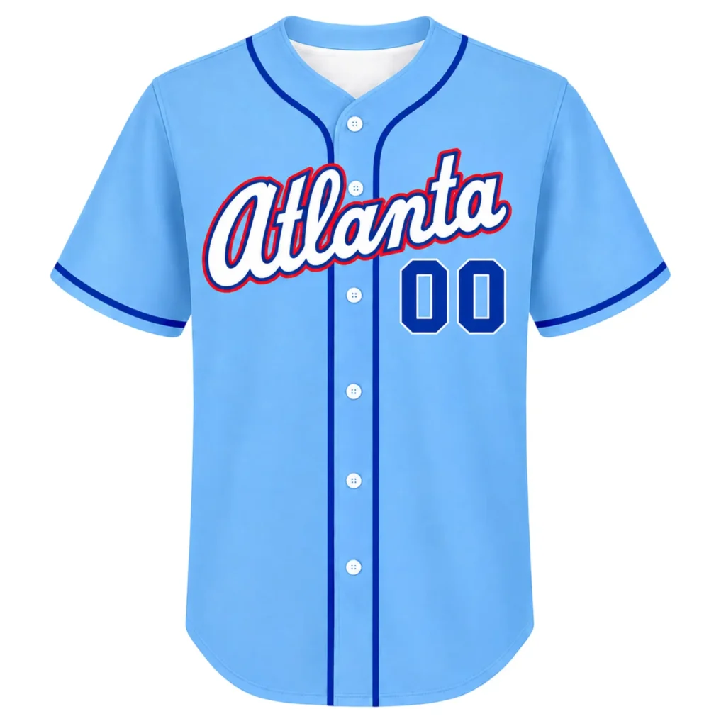 Atlanta Braves Blue Jersey Custom Vibrant Baseball Style