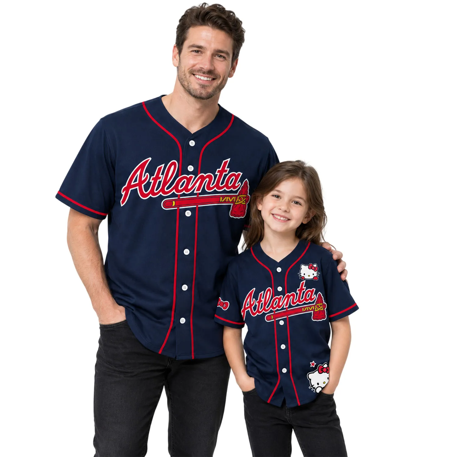 Atlanta Braves Hello Kitty Navy Jersey 2026 Trendy Custom Fan Apparel - Image 4
