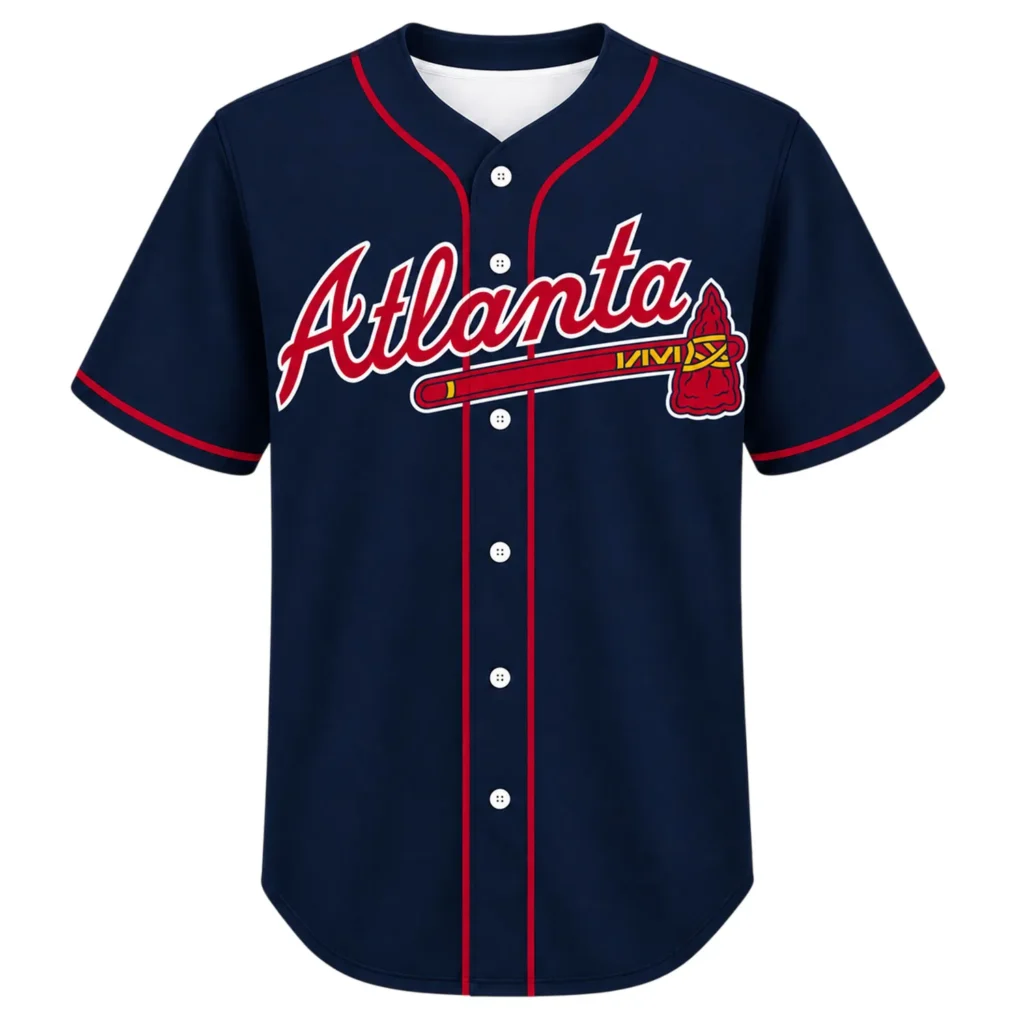 Atlanta Braves Navy Jersey Custom Elite Fan Look