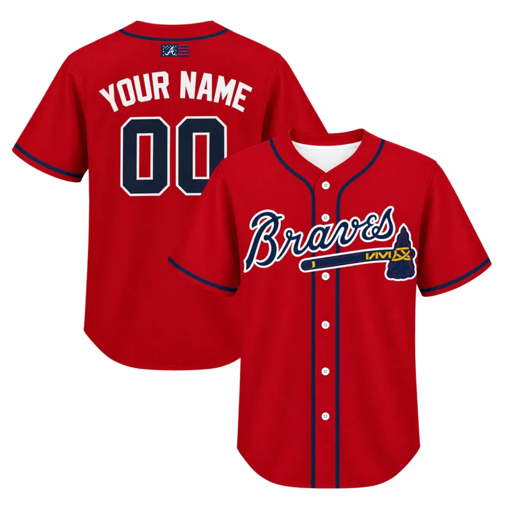 Atlanta Braves Red Jersey Custom Legendary Fan Style