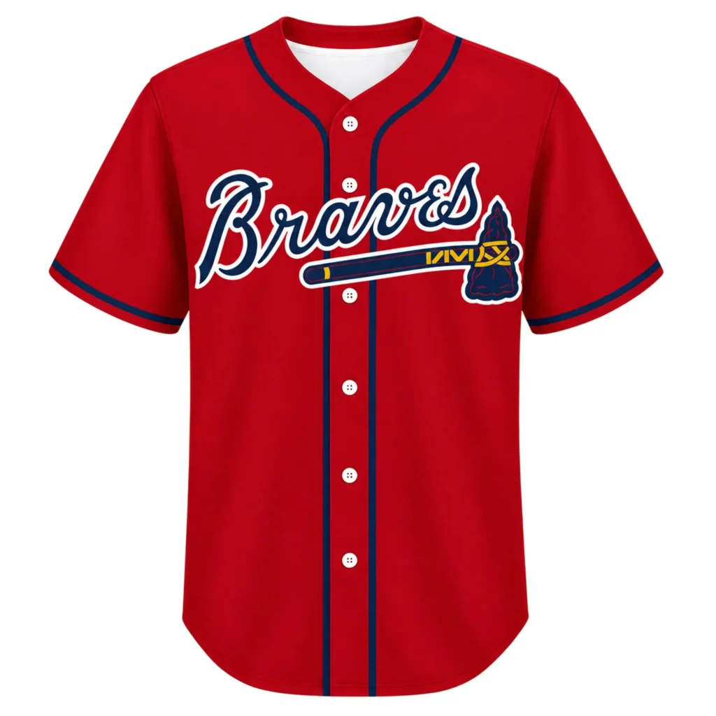 Atlanta Braves Red Jersey Custom Legendary Fan Style