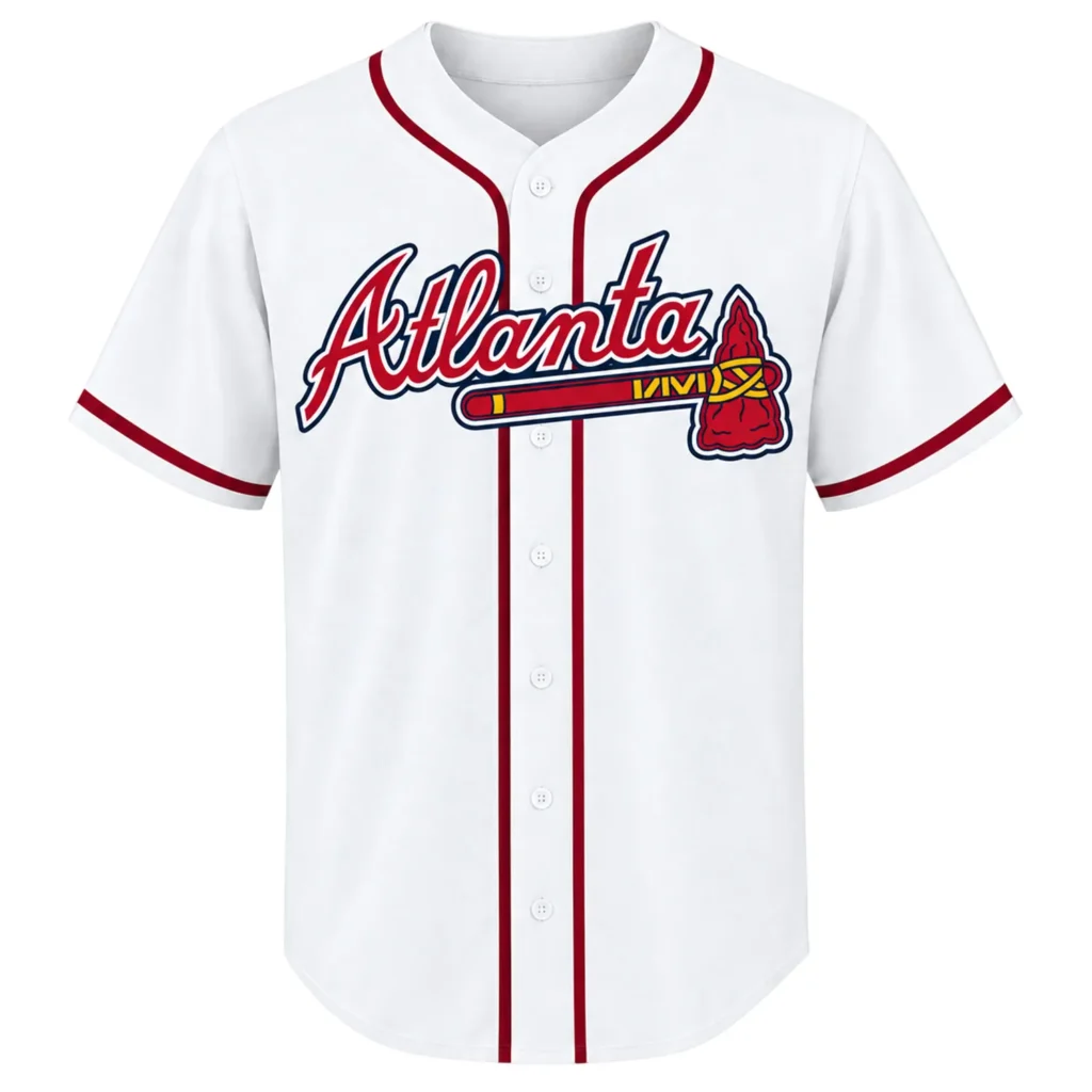 Atlanta Braves White Jersey Custom Name Number Bold Team Apparel