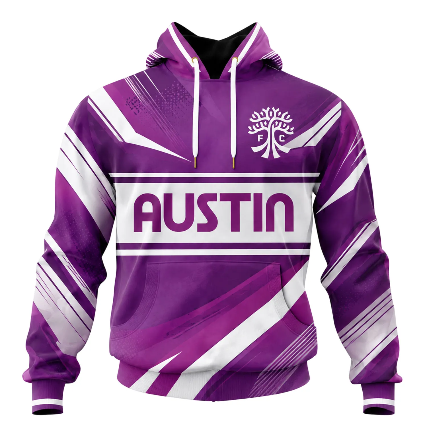 Austin FC Custom Hoodie Purple – Elite Fan Apparel - Image 2
