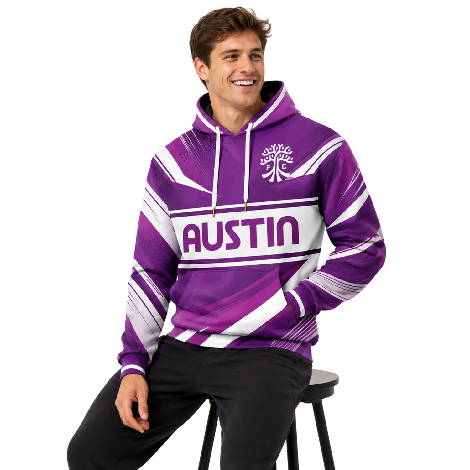 Austin FC Custom Hoodie Purple – Elite Fan Apparel - Image 4