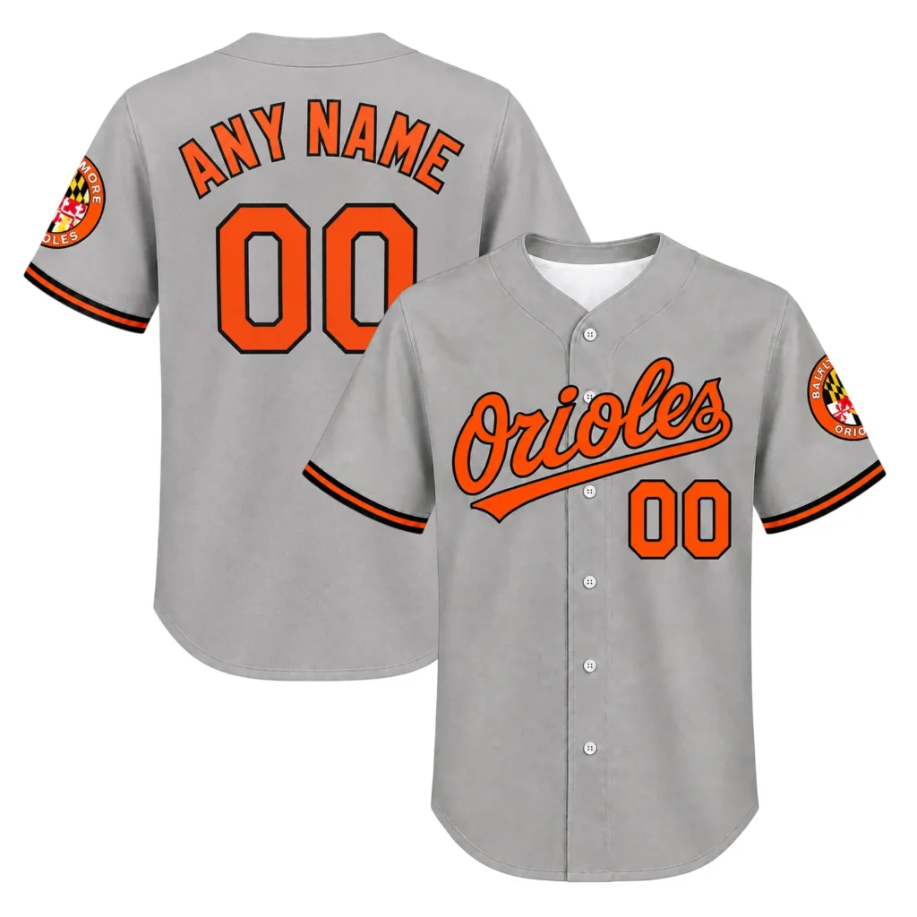 Baltimore Orioles Grey Road Custom Jersey Vibrant Merch Sport