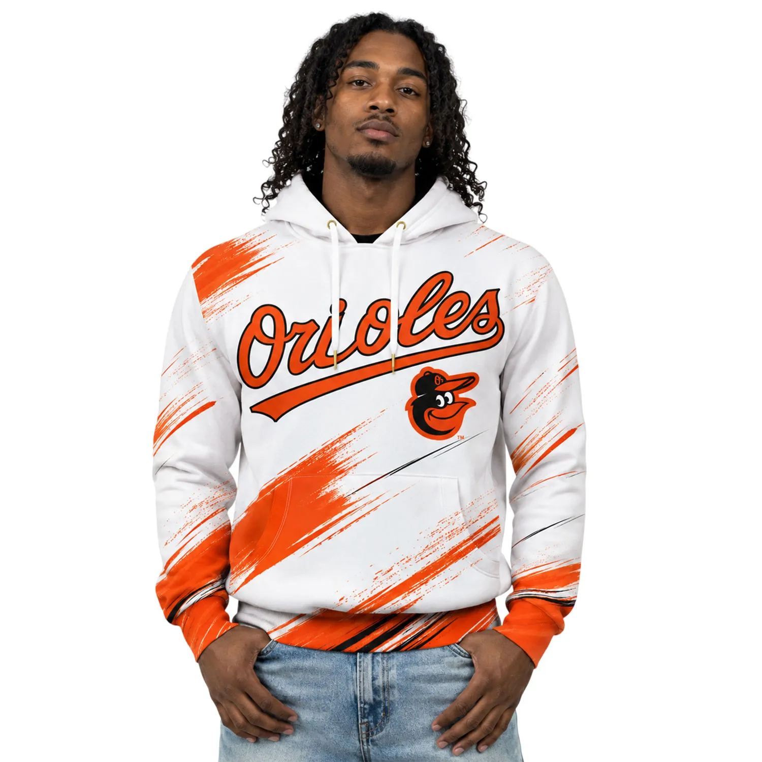 Baltimore Orioles White Hoodie Bold Custom Name and Number - Image 4