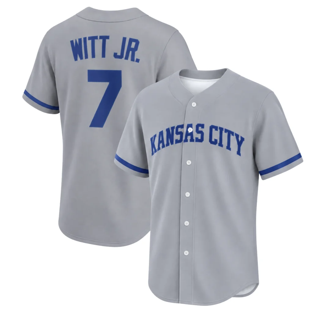 Bobby Witt Jr Gray Road Jersey – Bold Baseball Style