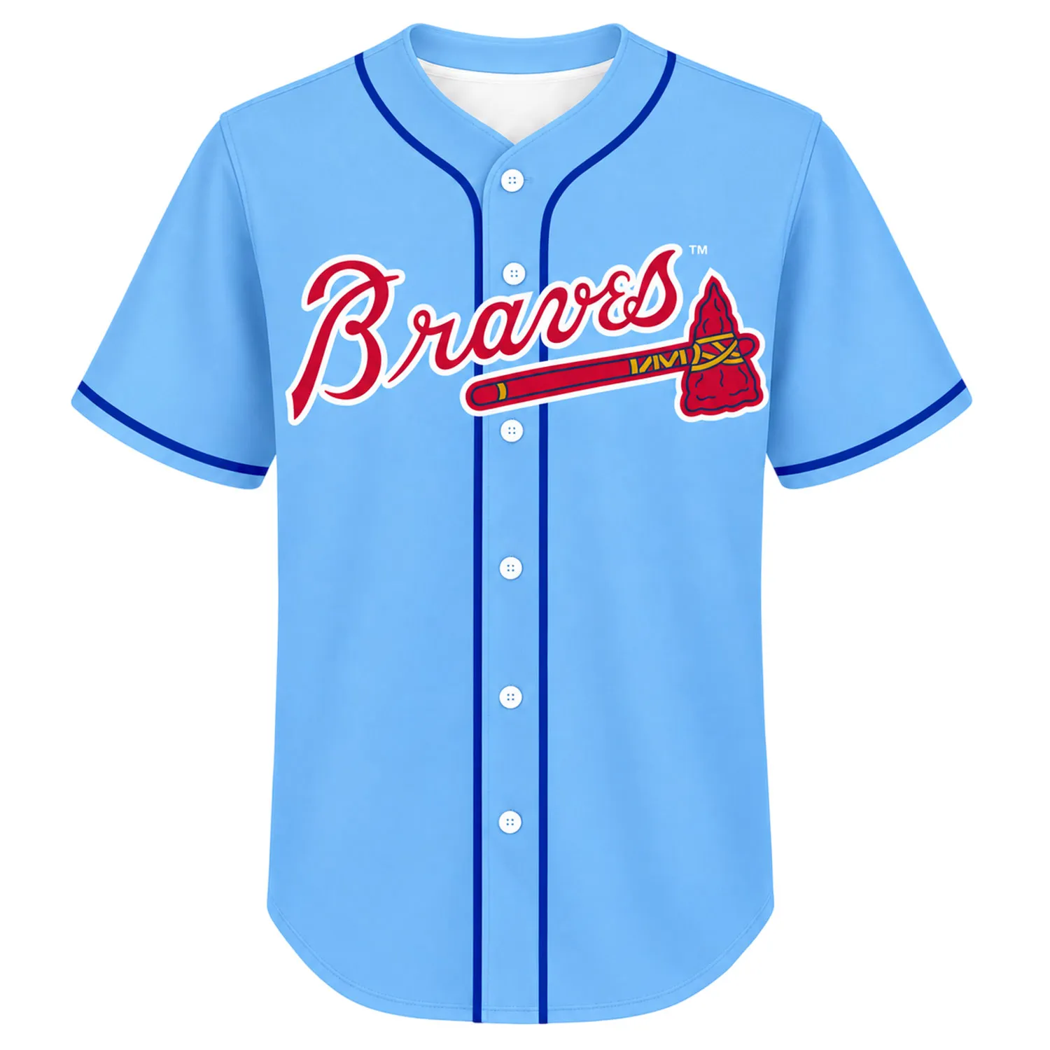 Braves Blue Jersey – Vibrant Atlanta Custom Style - Image 2