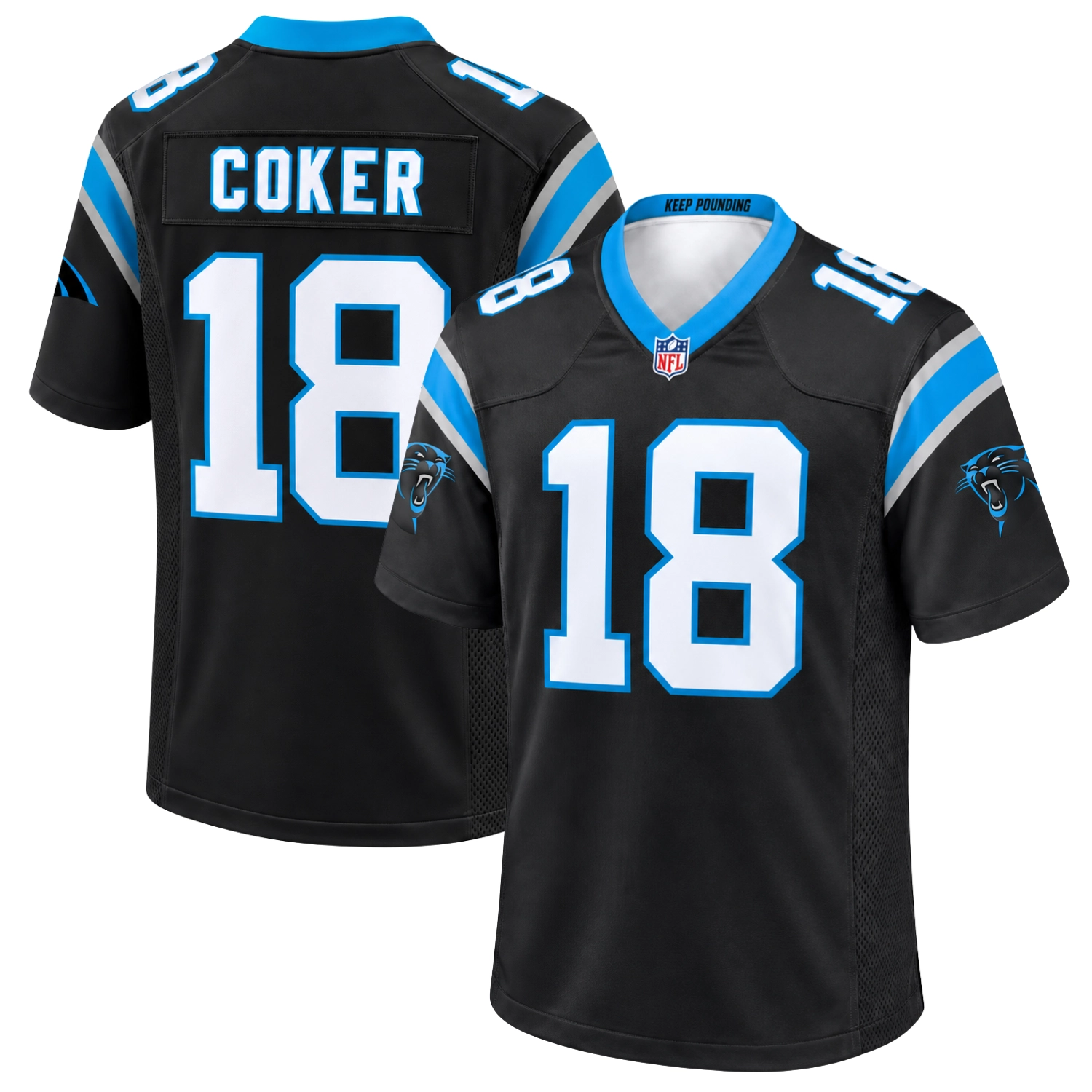 Carolina Panthers Coker Black Jersey - Fierce Edge