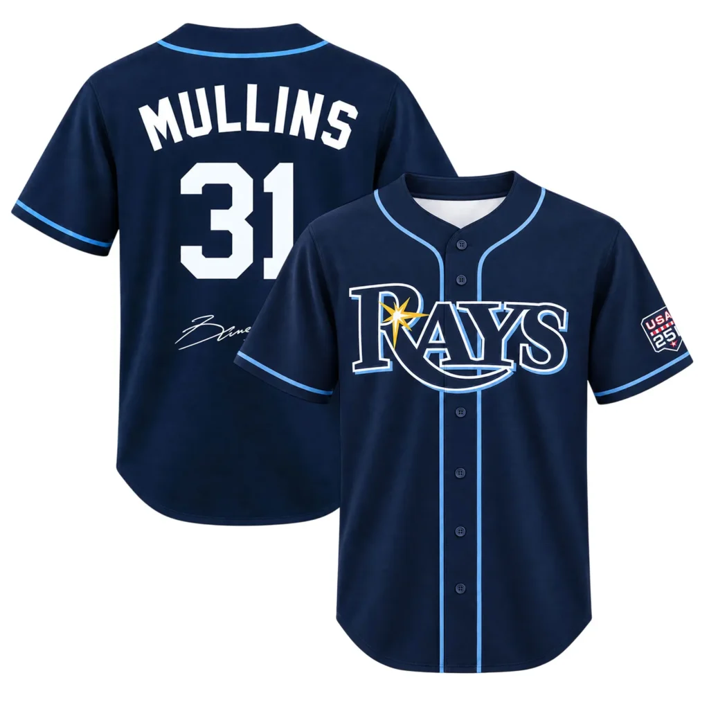 Cedric Mullins Rays Navy Jersey Fan Wear Bold Name & Number