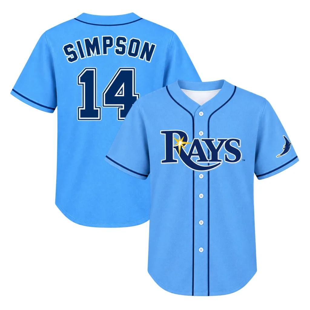 Chandler Simpson Tamba Bay Rays Jersey Bold Name & Number