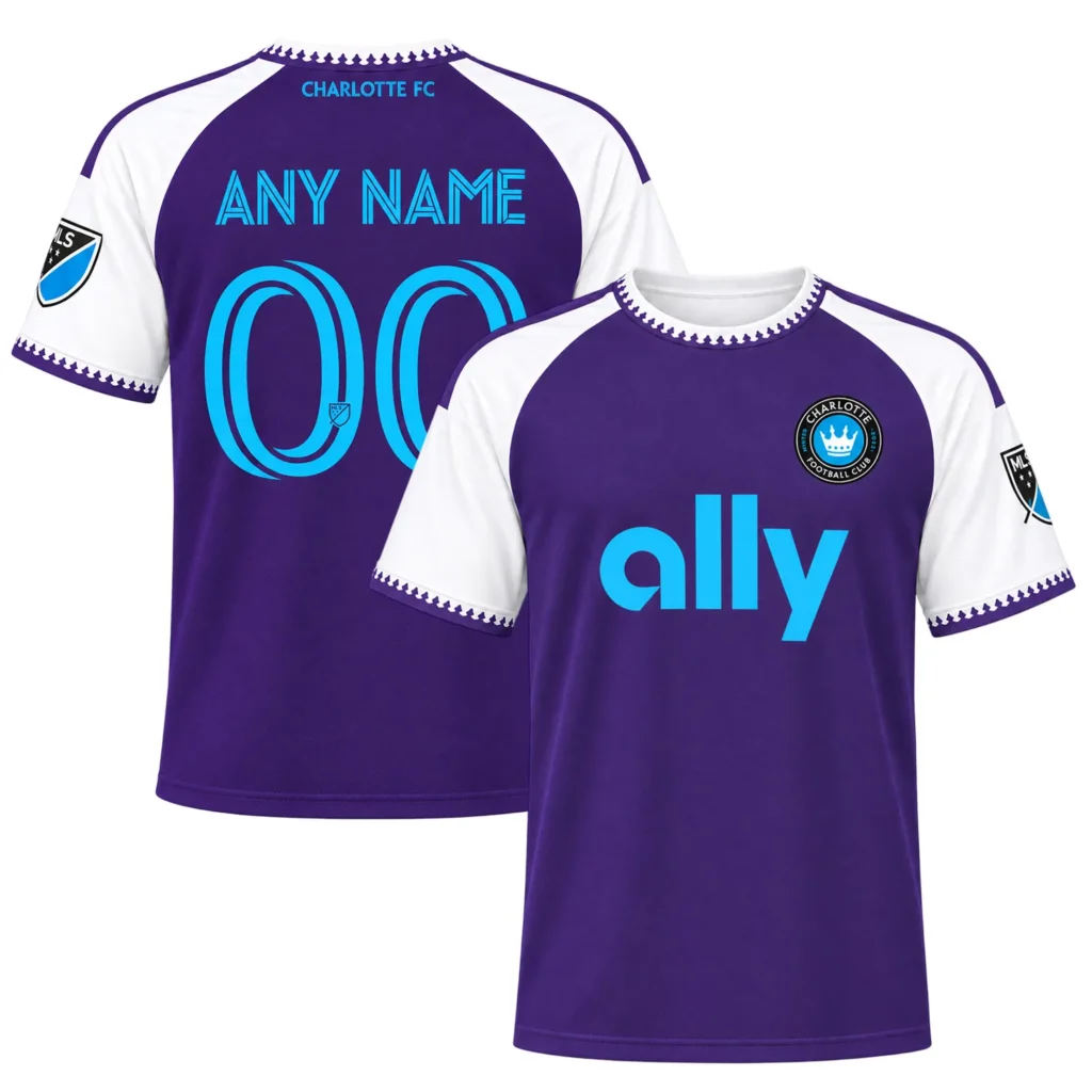Charlotte FC Purple Jersey Custom Player Bold Style