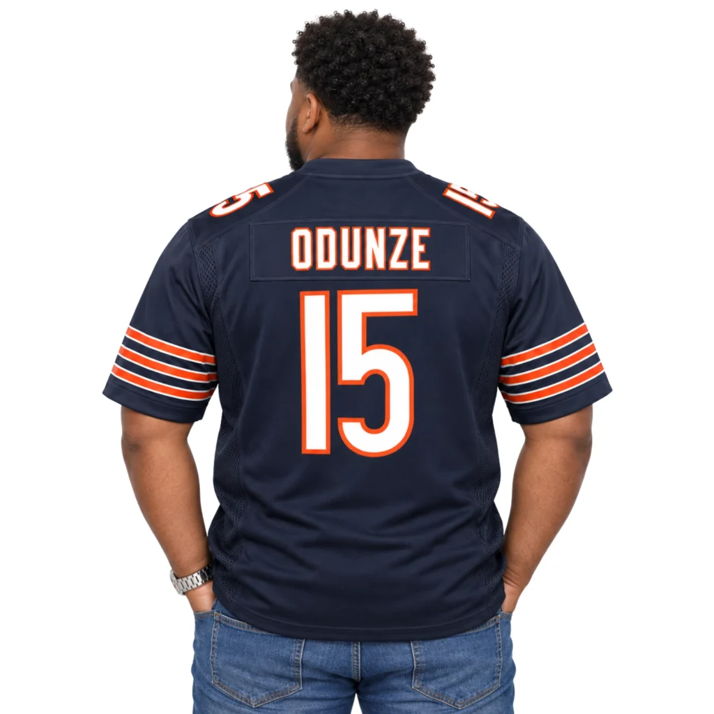 Chicago Bears Odunze Navy Jersey - Bold Fan Style