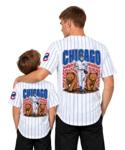 Chicago Cubs Bear Graphic Jersey - Creative Streetwear Style