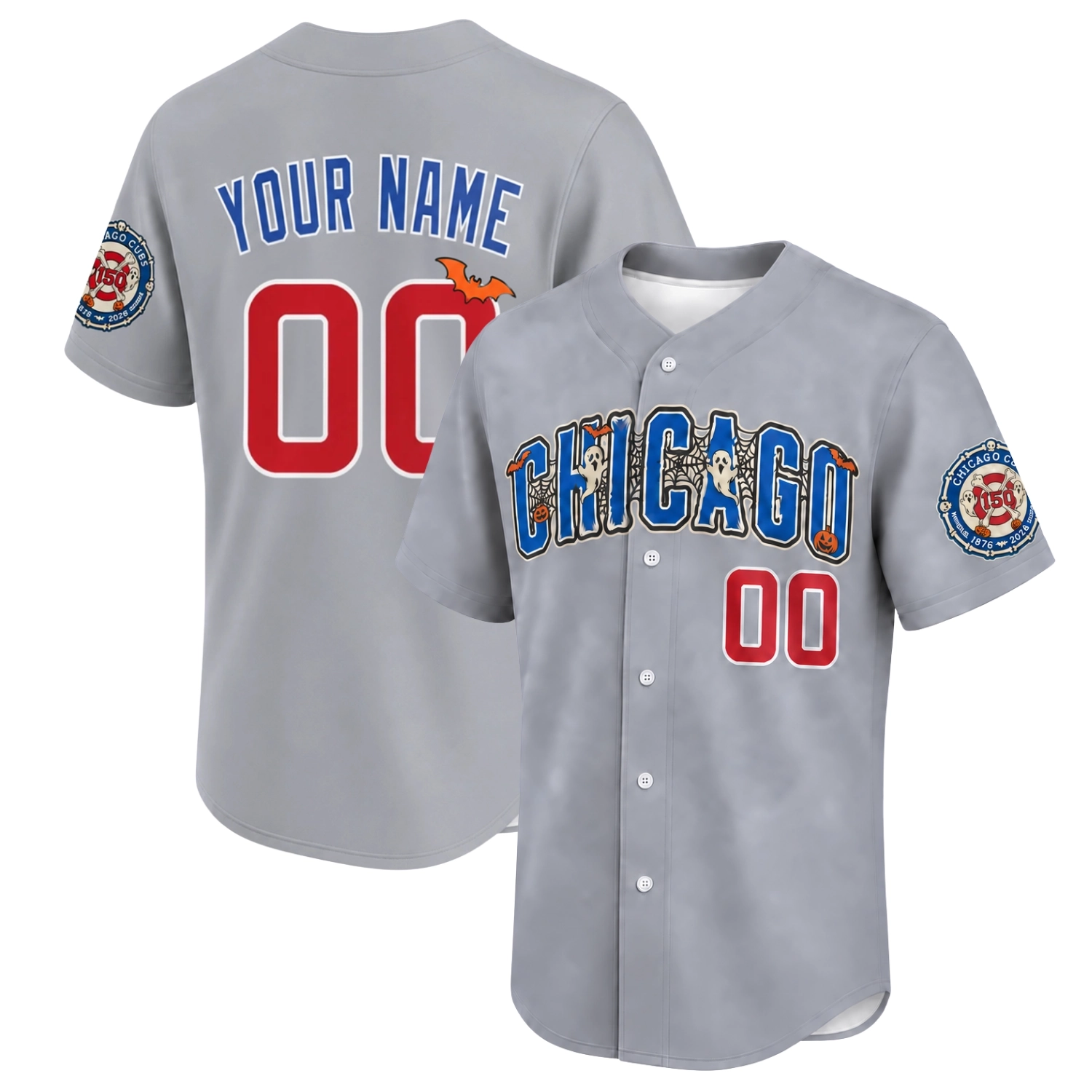 Chicago Cubs Halloween Gray Custom Jersey – Creative Fan Design