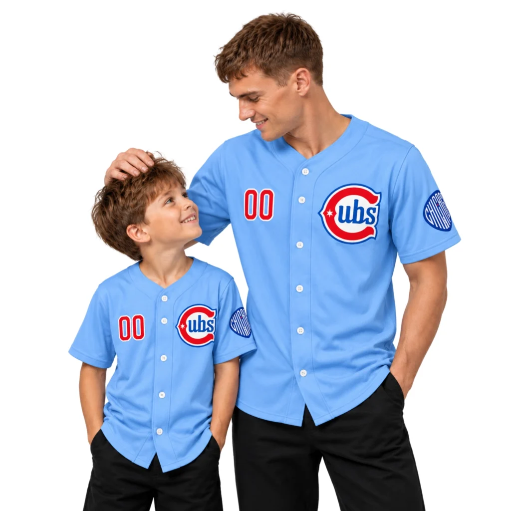 Chicago Cubs Light Blue Custom Jersey – Distinctive Fan Apparel