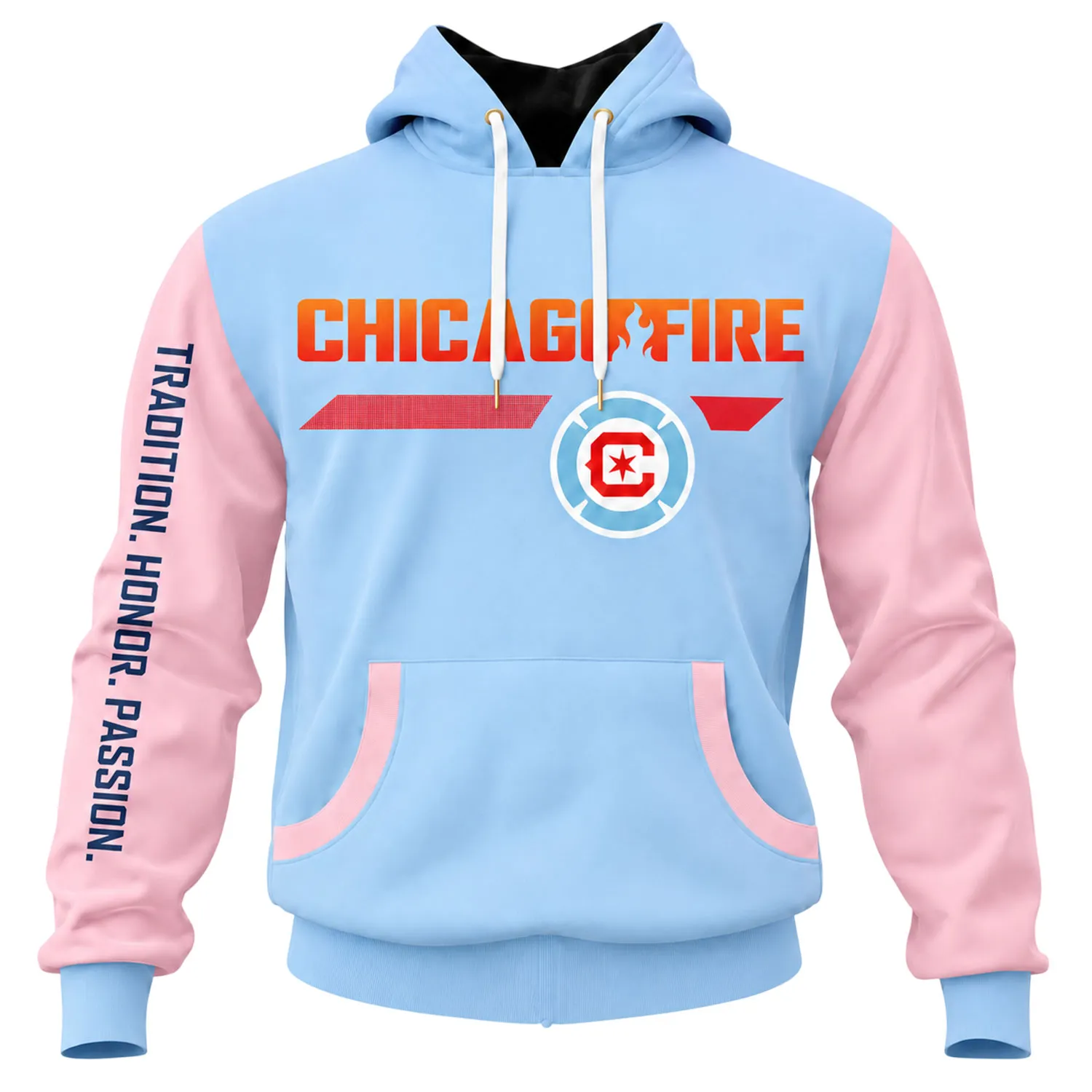 Chicago Fire Light Blue Hoodie Trendy Style Merch Sport - Image 2