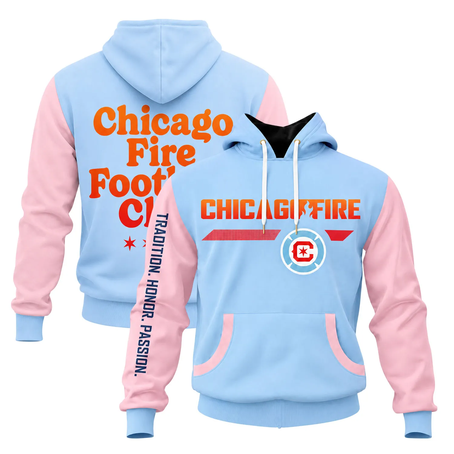 Chicago Fire Light Blue Hoodie Trendy Style Merch Sport
