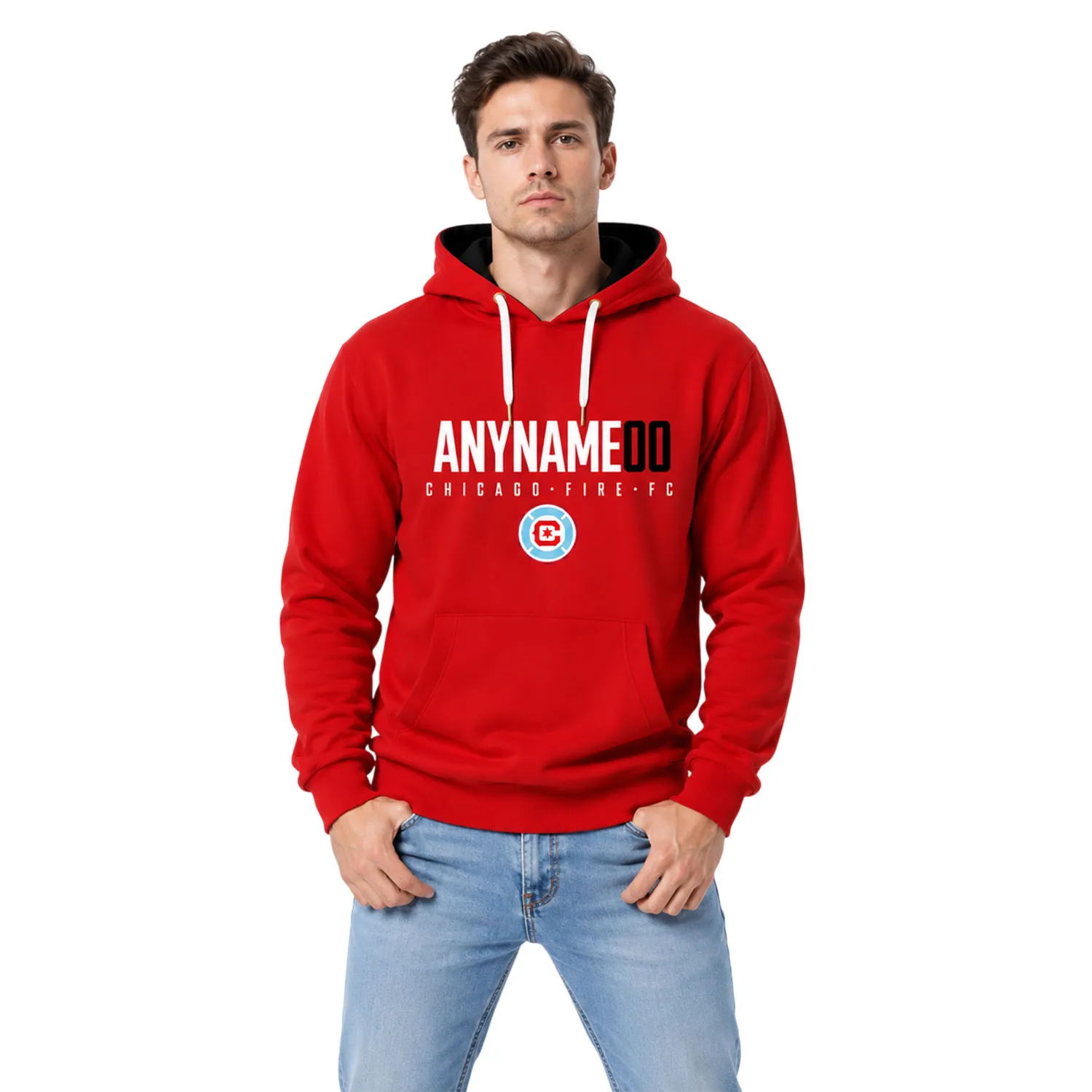 Chicago Fire Red Hoodie Custom Name and Number Bold Fanwear - Image 4
