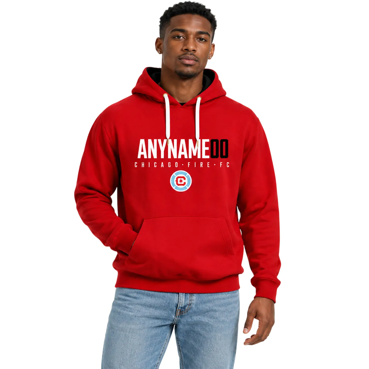 Chicago Fire Red Pullover Hoodie Custom Name and Number Bold Team Apparel - Image 4