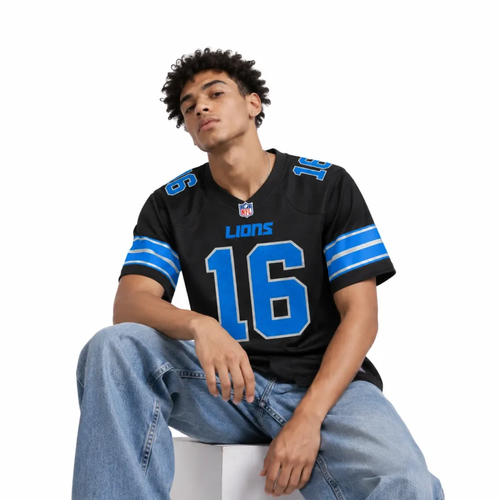 Detroit Lions Jared Goff Black Jersey - Fierce Gameday Edge