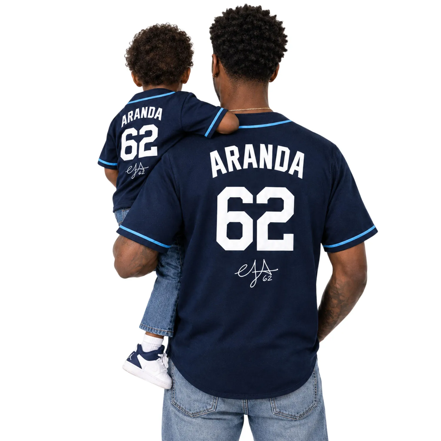 Devil Rays Blue Jersey Jonathan Aranda Signature Bold Fan Style - Image 4