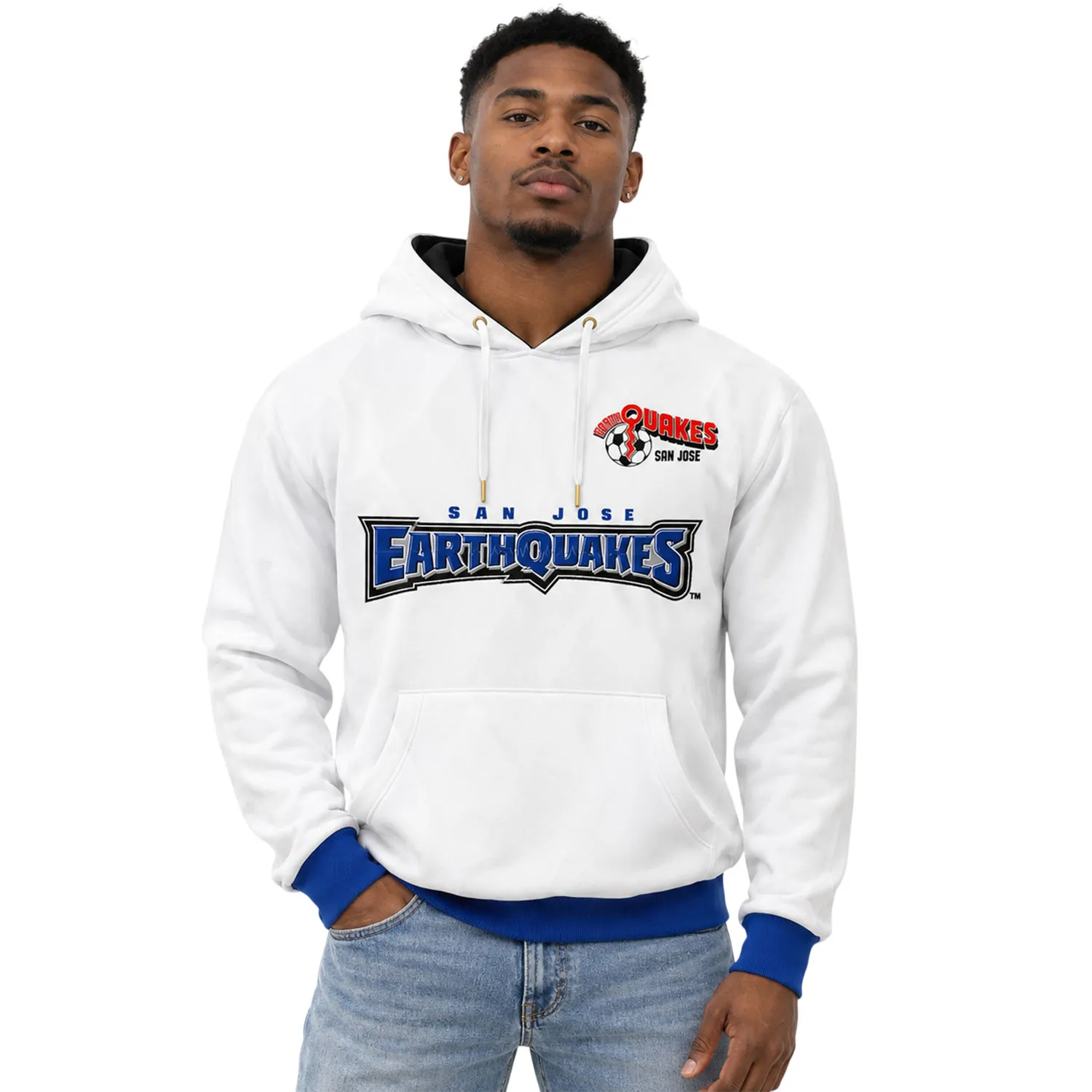 Earthquakes Pullover Hoodie Custom Name and Number Bold Style - Image 4