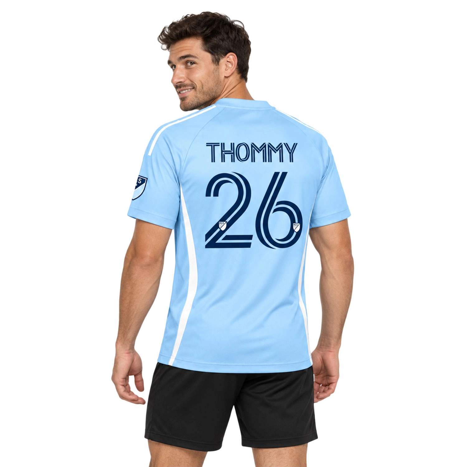 Erik Thommy Sporting KC Jersey Vibrant Light Blue - Image 4