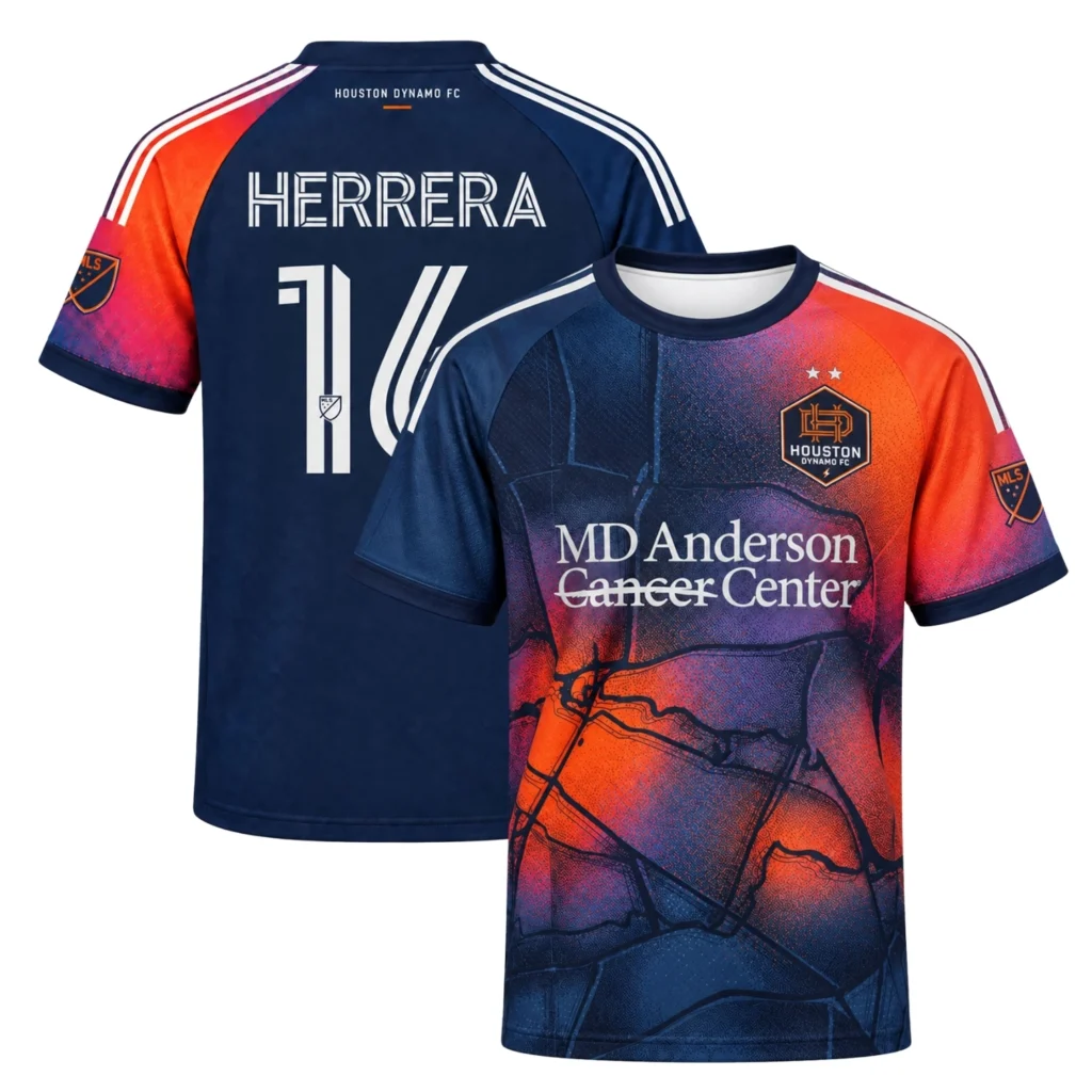 Hector Herrera Dynamo Jersey Powerful Blue Orange