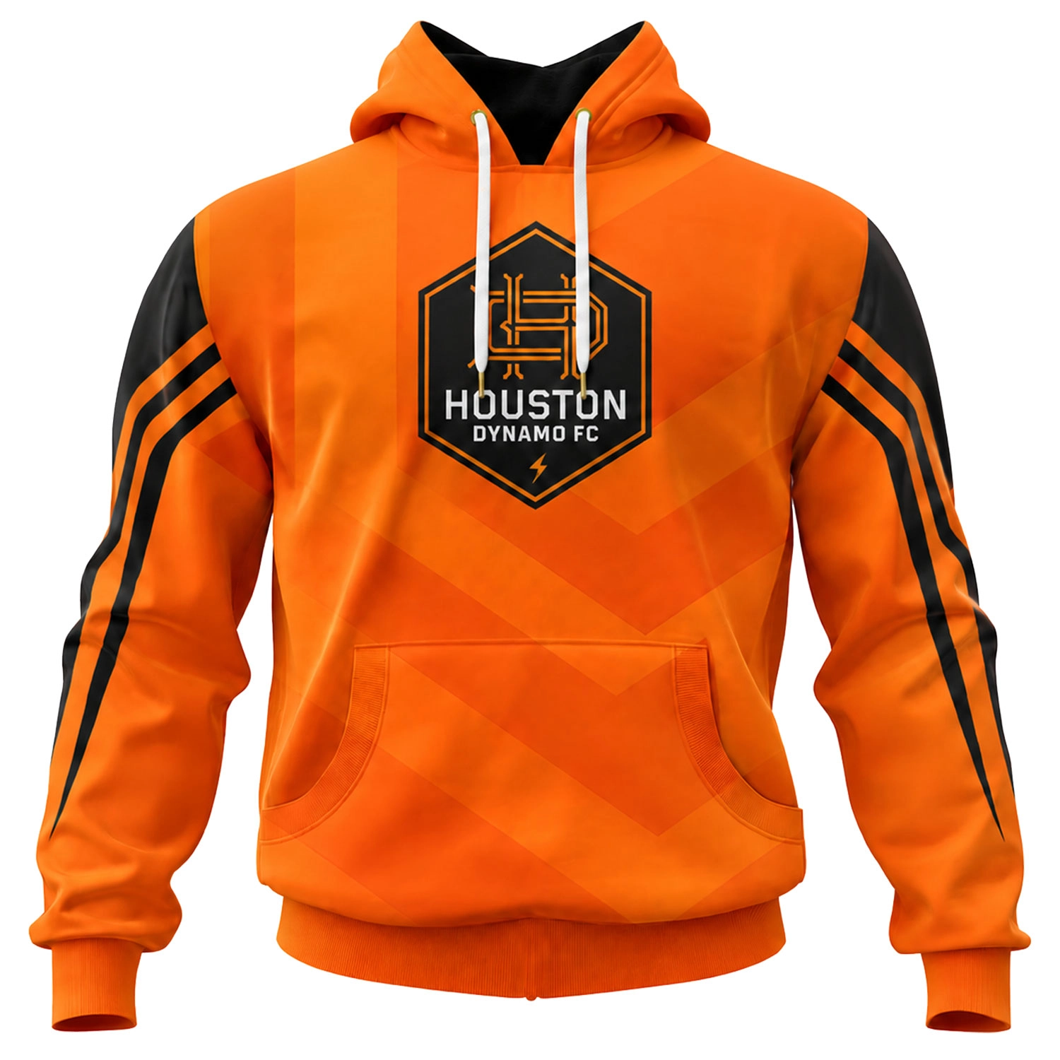 Houston Dynamo Soccer Hoodie Custom Vibrant Chevron Design - Image 2