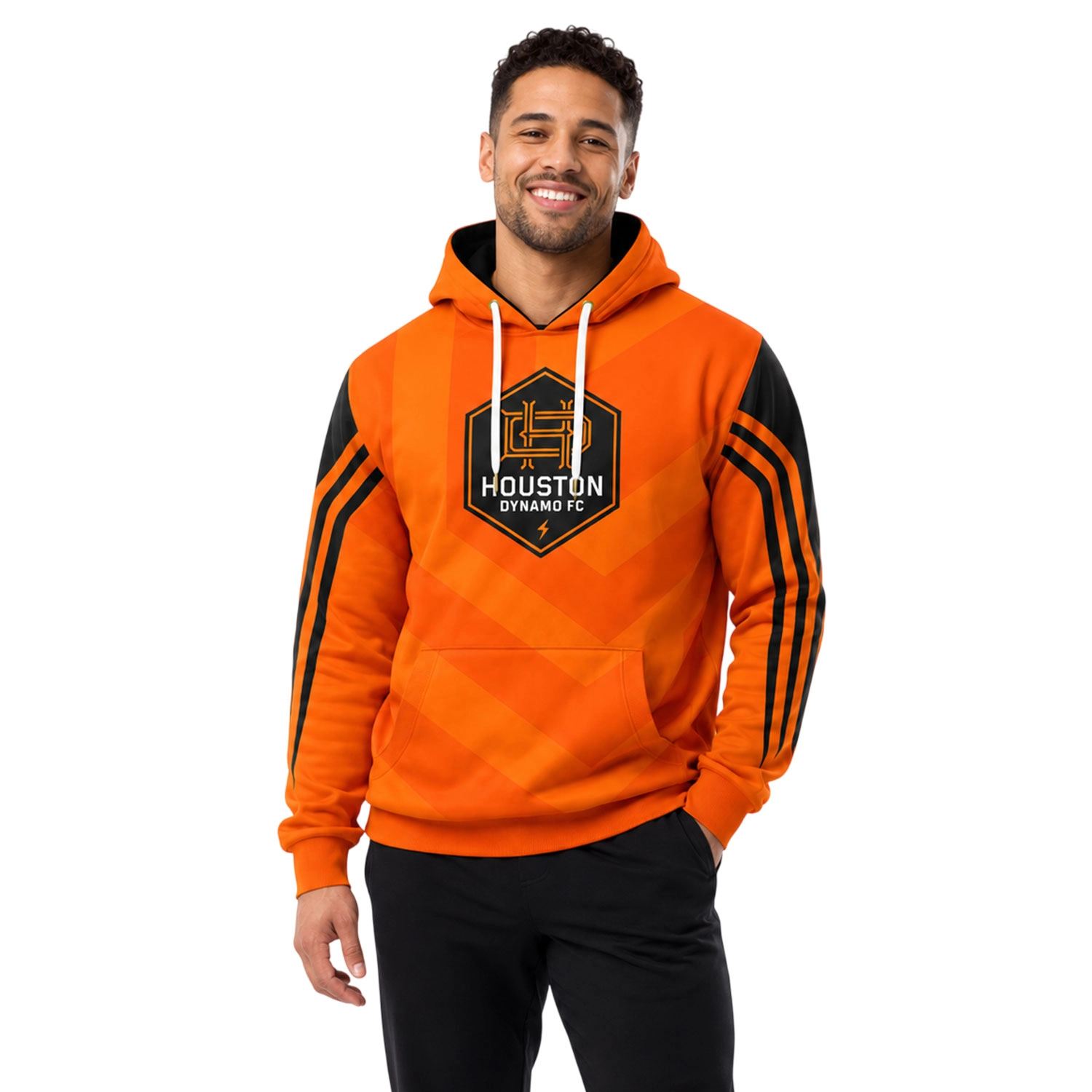 Houston Dynamo Soccer Hoodie Custom Vibrant Chevron Design - Image 4