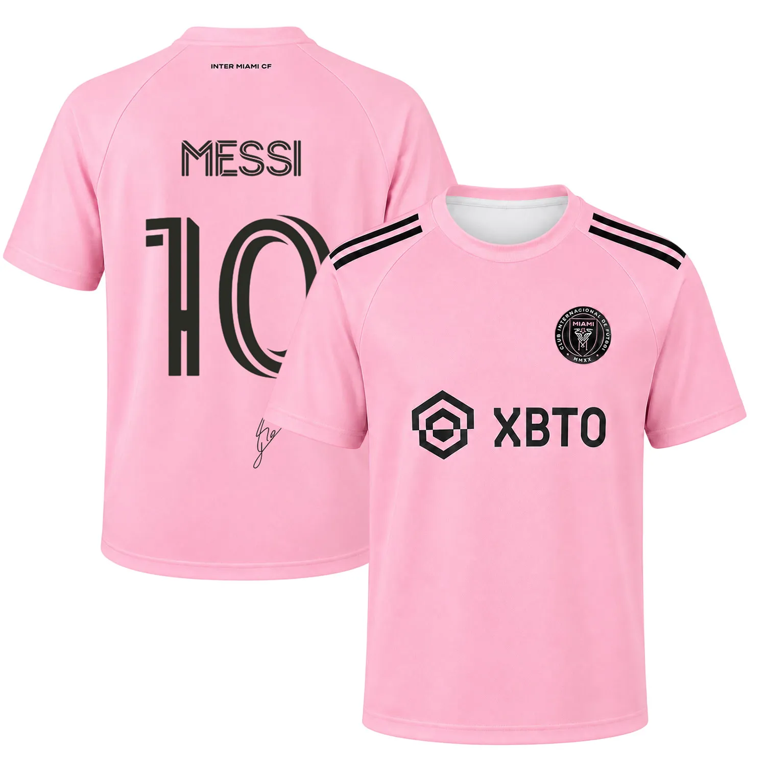 Inter Miami Pink Jersey Lionel Messi Bold Soccer Jersey