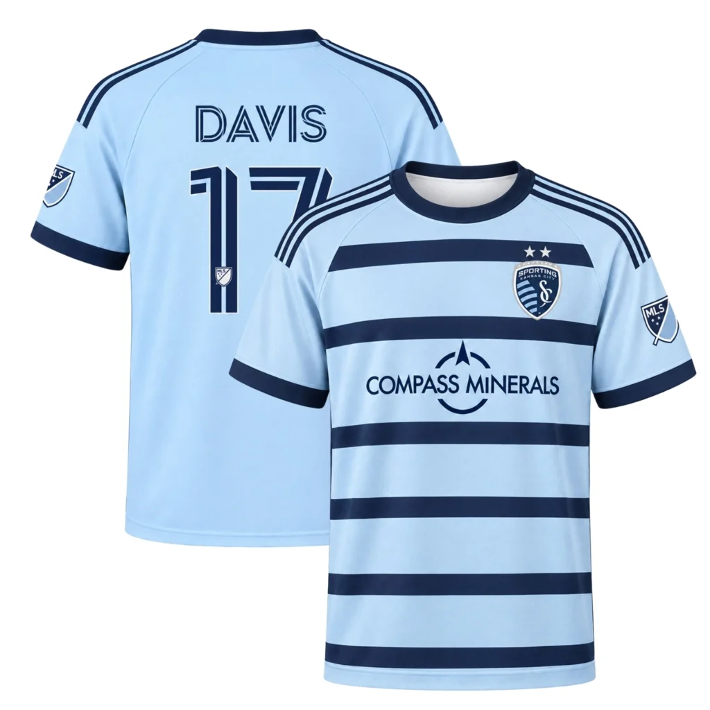 Jake Davis Sporting KC Jersey Strong Light Blue