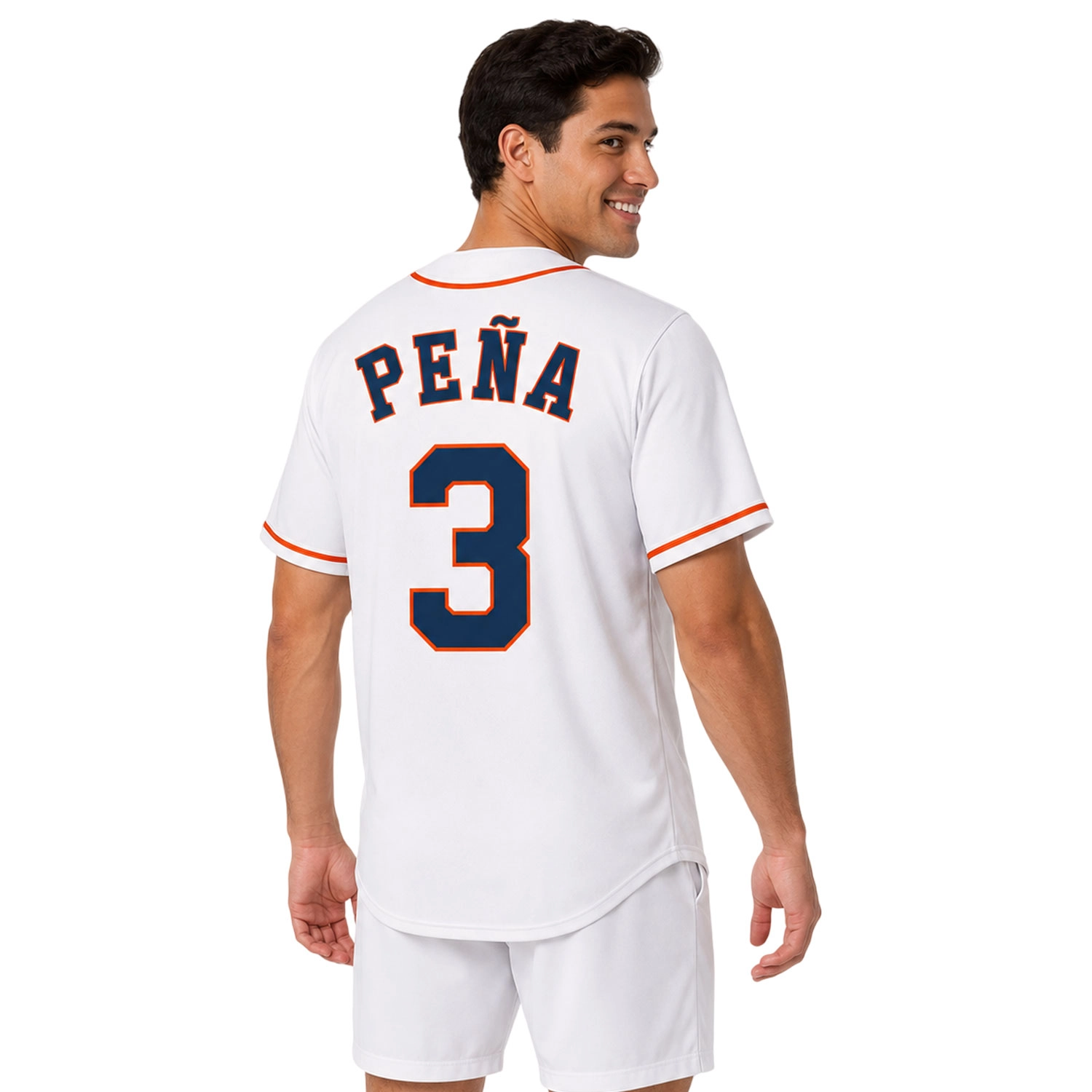 Jeremy Pena Astros Jersey Elite White Baseball Look - Image 4