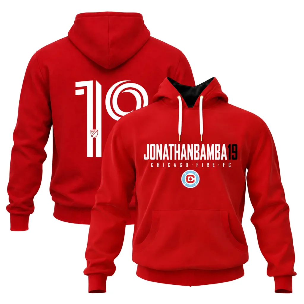 Jonathan Bamba Chicago Fire Red Hoodie Dynamic Fanwear