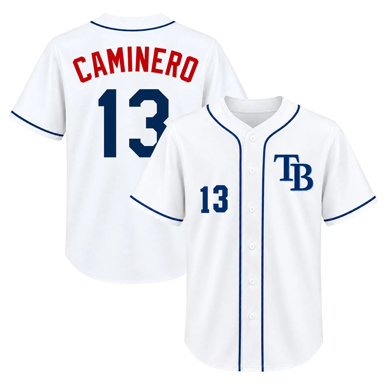 Junior Caminero 2026 White Jersey – TP Rays Vibrant Tee
