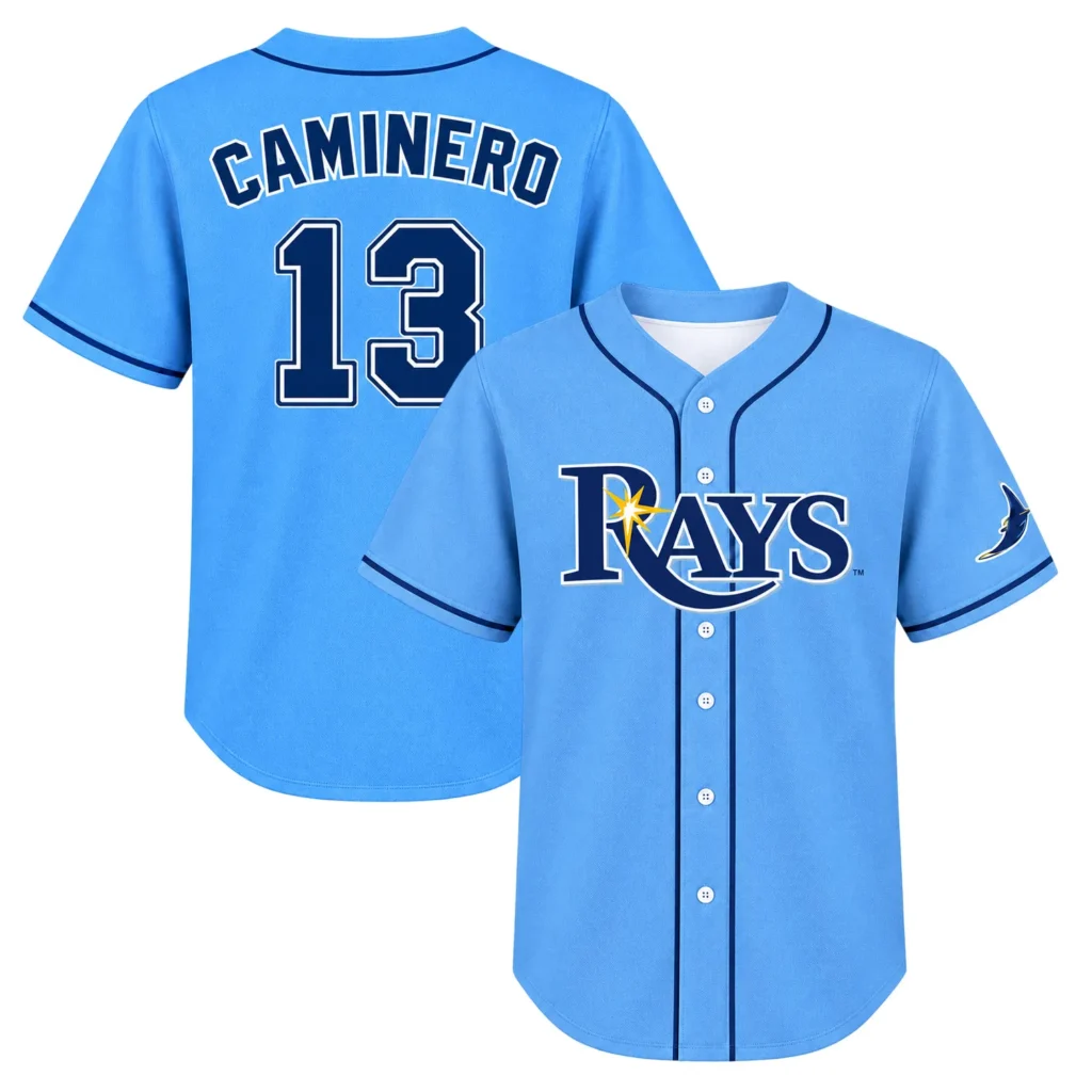 Junior Caminero TB Rays Blue Jersey Inspiring Wear