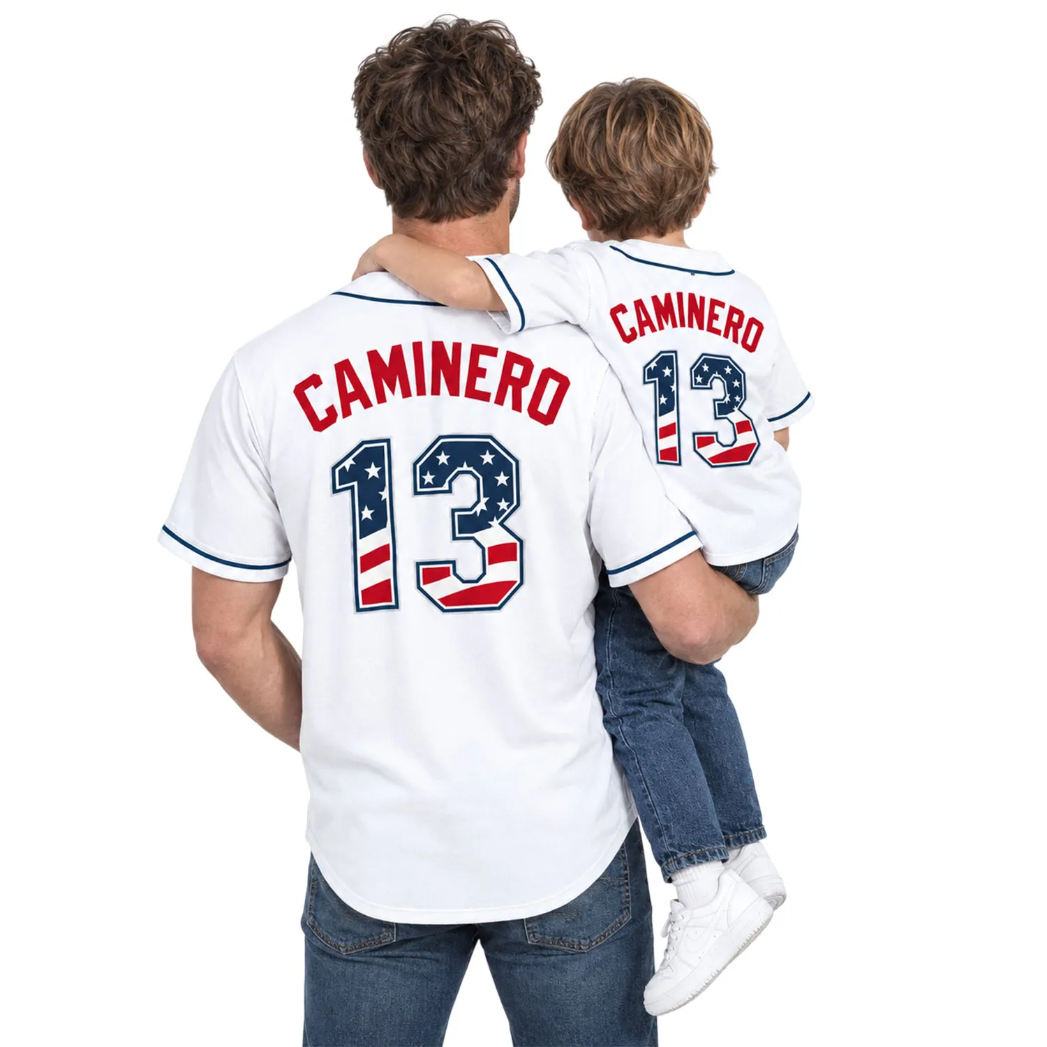 Junior Caminero USA Flag Jersey – Elite TP Rays Fan Tee - Image 4
