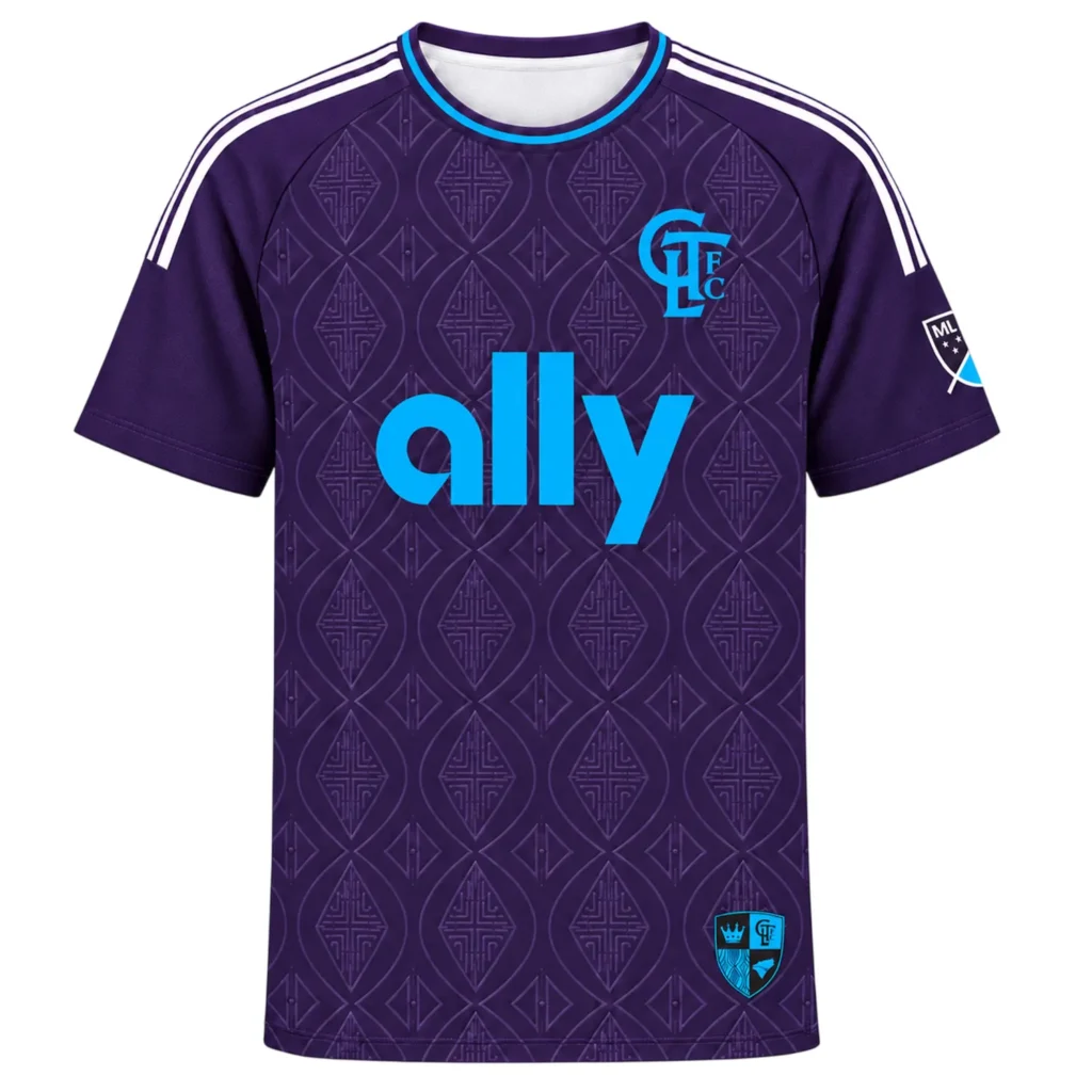 Kids Charlotte FC Purple Jersey Custom Player Bold Style