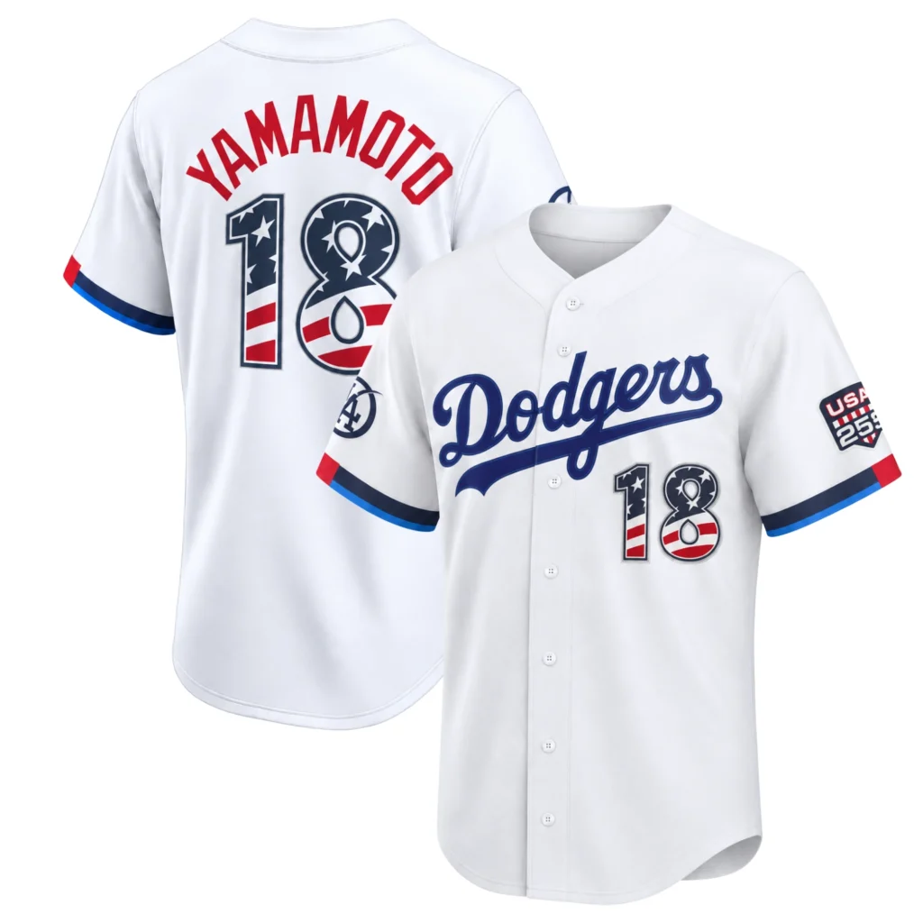 LA Dodgers Yoshinobu Yamamoto 2026 White Jersey – Bold Player Style