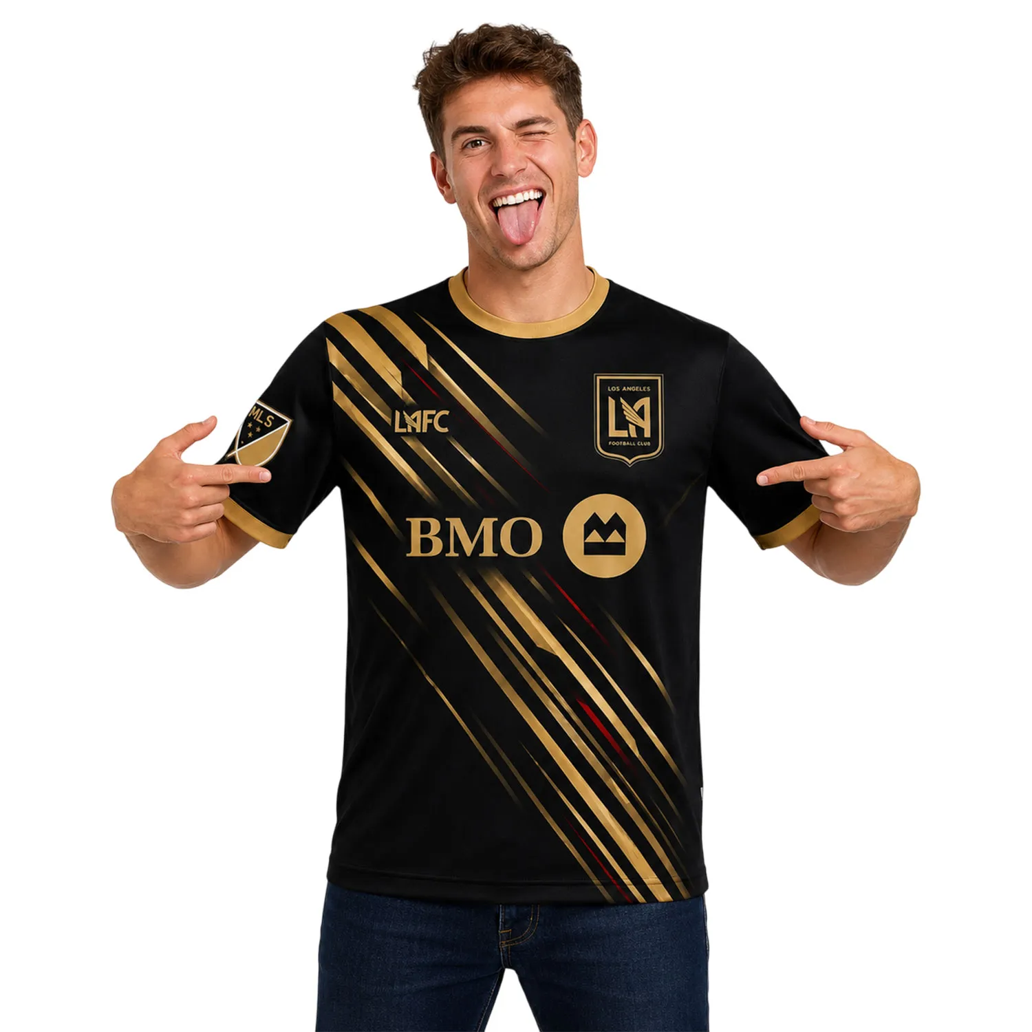 LAFC Black Gold Jersey – Dynamic Stripe Soccer Kit - Image 4