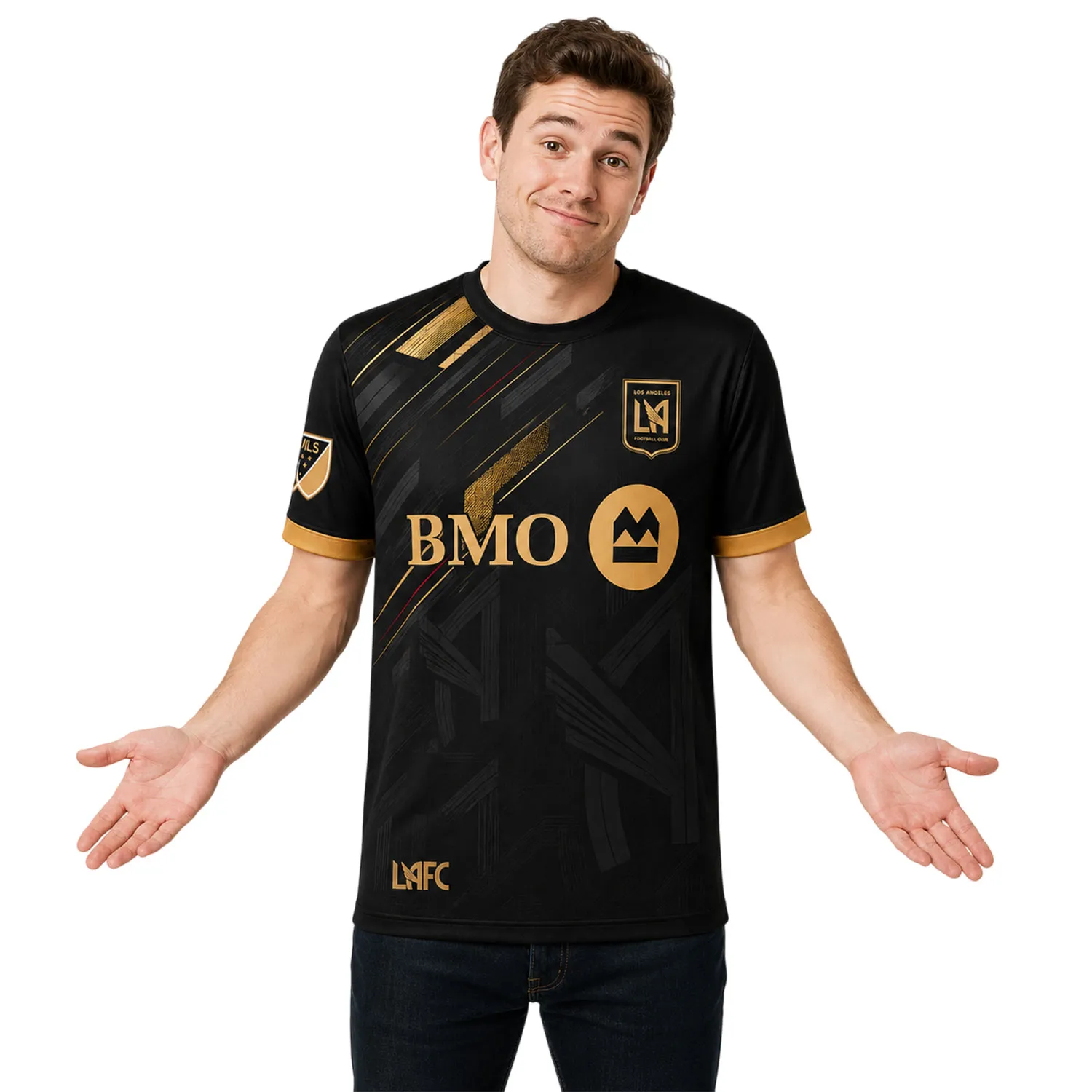 LAFC Football Custom Shirt – Essential Tonal Black Gold Jersey - Image 4