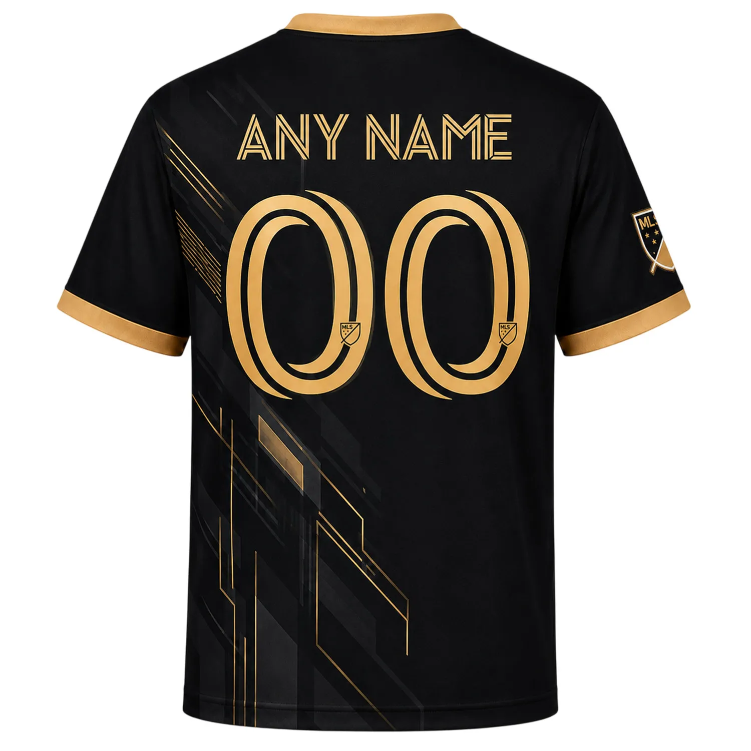 LAFC Personalized Jersey – Bold Geometric Black Gold Kit - Image 3
