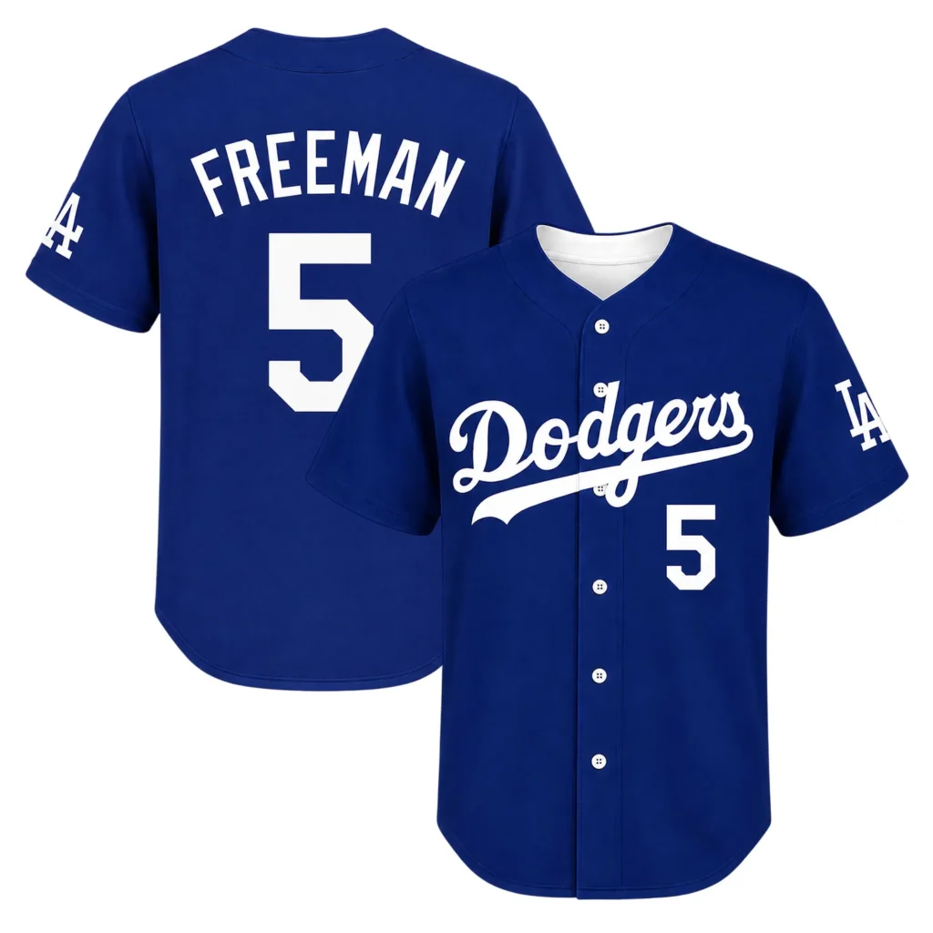 LA Dodgers Freddie Freeman Blue Jersey Bold Adult Kids