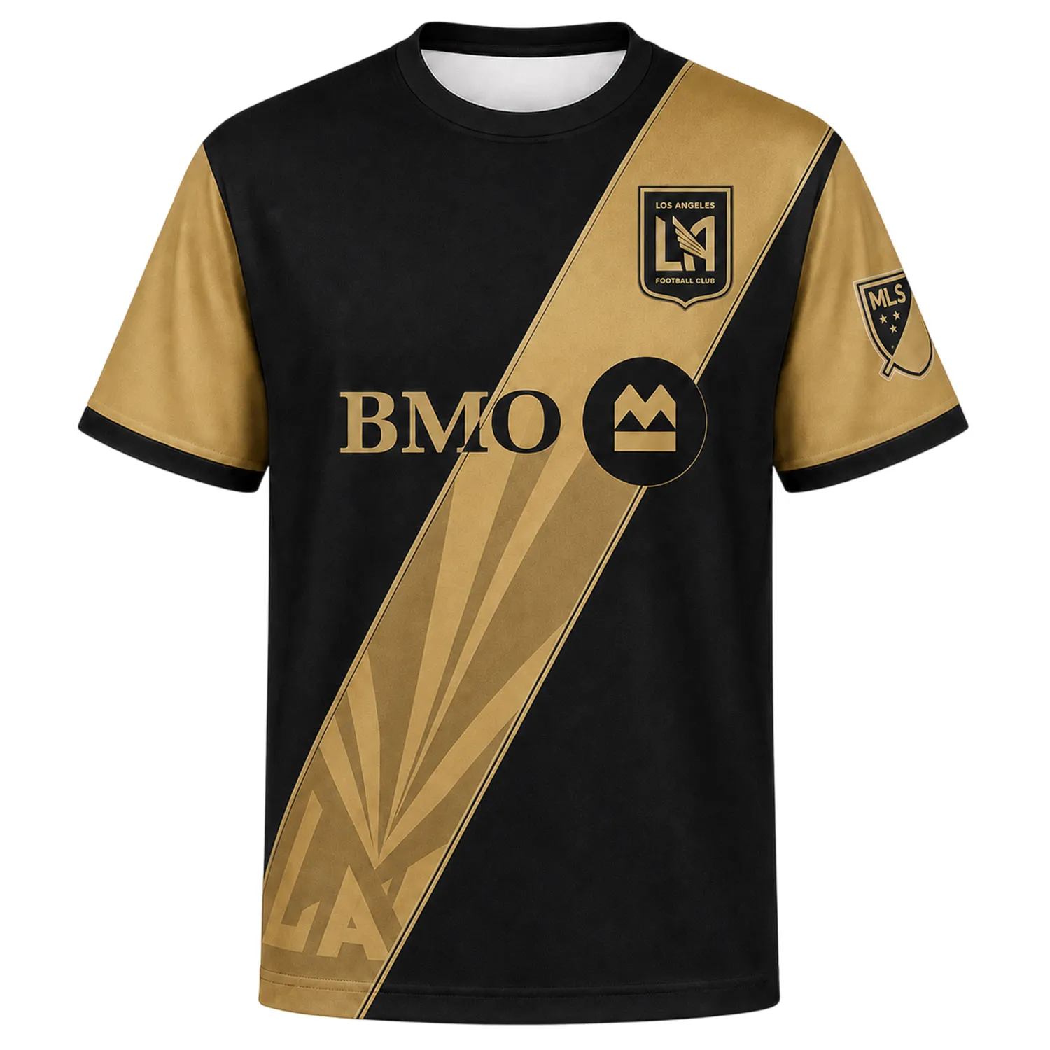 Men’s LAFC 2026 Custom Jersey – Elite Black Gold Panel Soccer Kit - Image 2