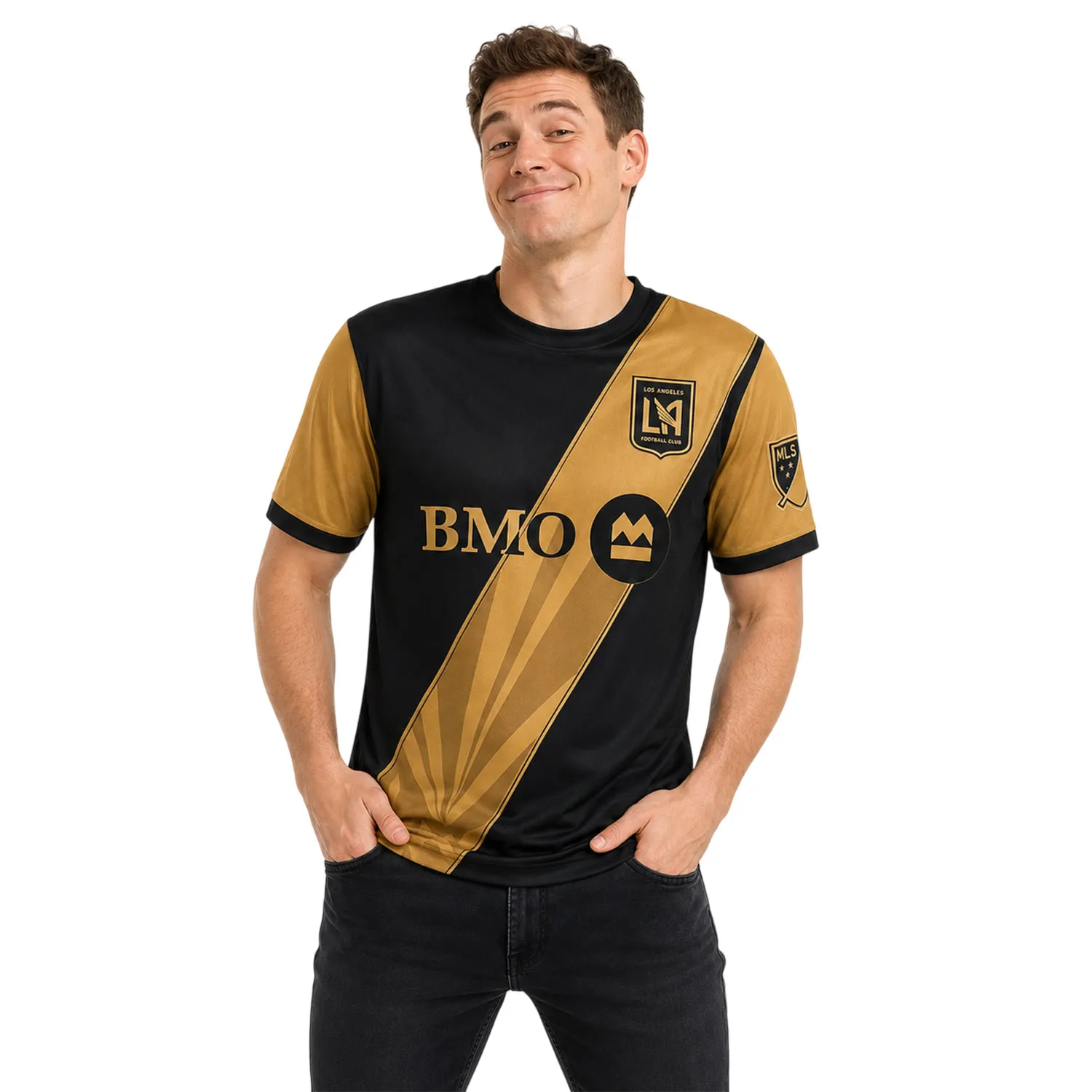 Men’s LAFC 2026 Custom Jersey – Elite Black Gold Panel Soccer Kit - Image 4