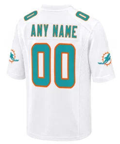 Miami Dolphins White Jersey - Personalized Vibrant Fan Pride