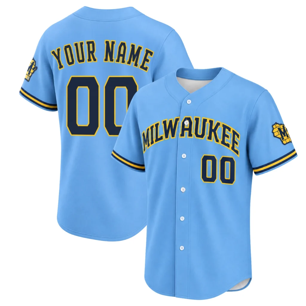 Milwaukee Brewers Away Blue Custom Jersey – Stunning Fan Gear